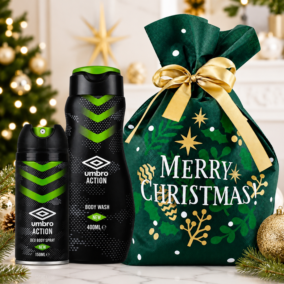 Umbro Geschenkset: Duschgel 400 ml + Deospray 150 ml – b2b-Beautiona